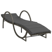 Lettino Prendisole | Sdraio da giardino | Lettino da sole con Cuscino Grigio 60x199x42cm in Polyrattan