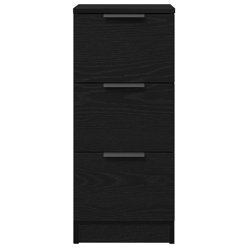 Madie 2 pezzi Nero Rovere 30x30x70 cm Legno ingegnerizzato