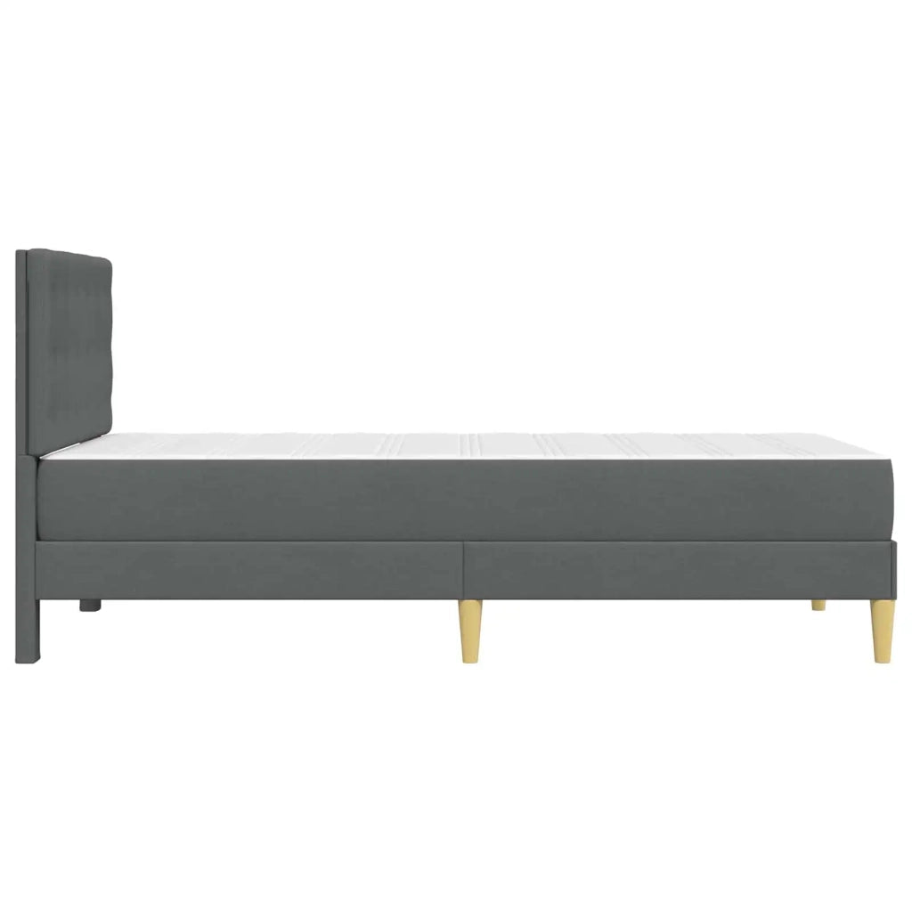 Struttura letto con materasso Grigio scuro 100 x 200 cm Tessuto