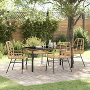 Set da Pranzo per Giardino 5 pcs Marrone polyrattan 3380851