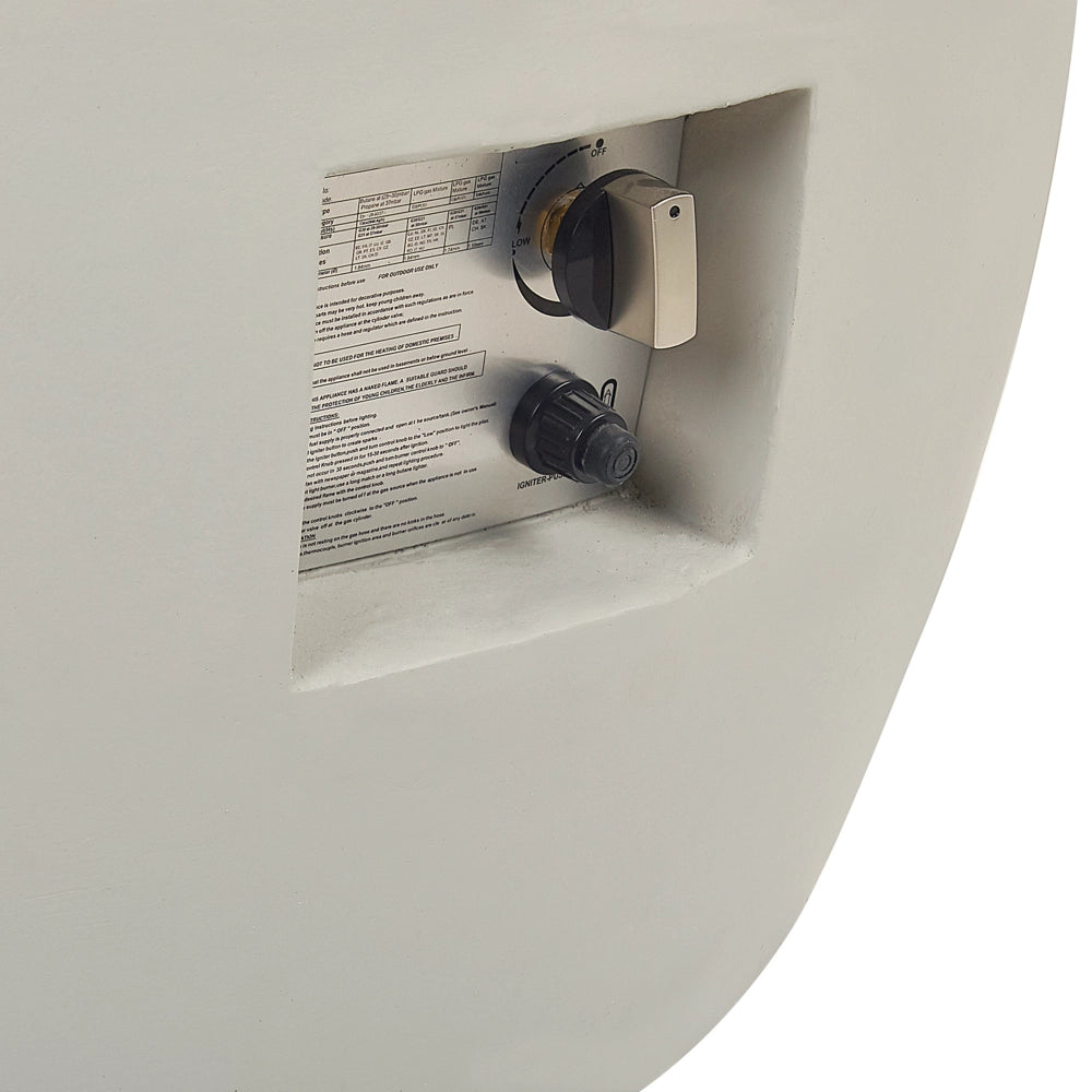 Focolare a gas per patio in acciaio GRC Grigio chiaro da esterno giardino