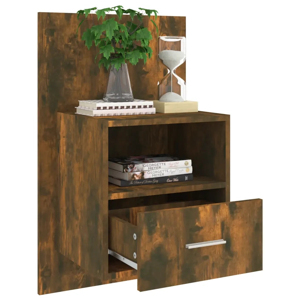Comodino a Muro Rovere Fumo 816964