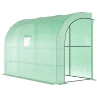 Serra da Giardino con Copertura in Plastica, Resistente ai Raggi UV, 3 Piani, Porte a Rullo, Verde