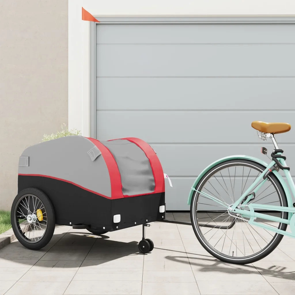 Rimorchio da Bici Nero e Rosso 45 kg in Ferro CFW7413126