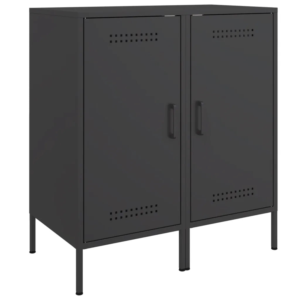 Credenze 2 pz | Madia | Buffet da pranzo | Armadio da pranzo Nere 36x39x79 cm in Acciaio