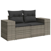 Set Divano da Giardino 9 pz con Cuscini Grigio in Polyrattancod mxl 92743