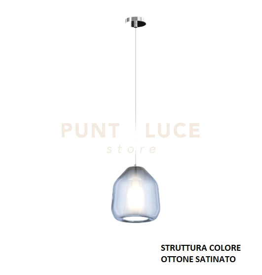 SOSPENSIONE OTTONE SAT. 1 LUCE VETRO BETA BLU 1176OS-S1 BETA-BL