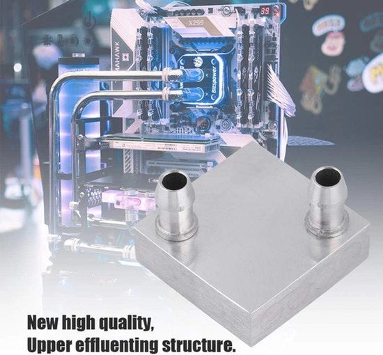 Alimentatore Acquatico Blocco Raffreddamento in Alluminio 40x40mm per CPU - Scambiatore di Calore Acquatico - Raffreddamento a Liquido - Sfere di Raffreddamento Efficiente.
