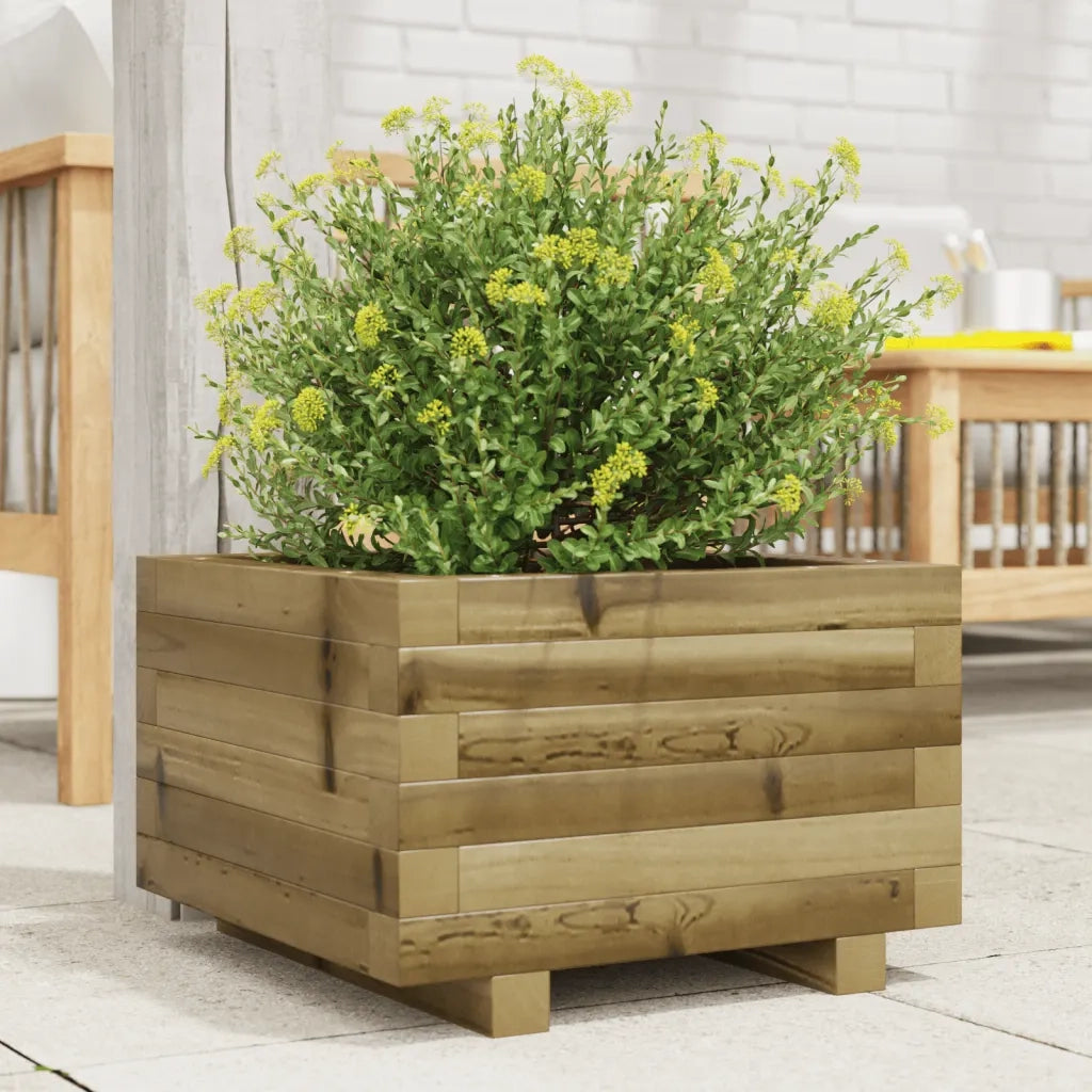 Fioriera da Giardino-Vaso da Esterno 40x40x26,5 cm in Legno di Pino Impregnato