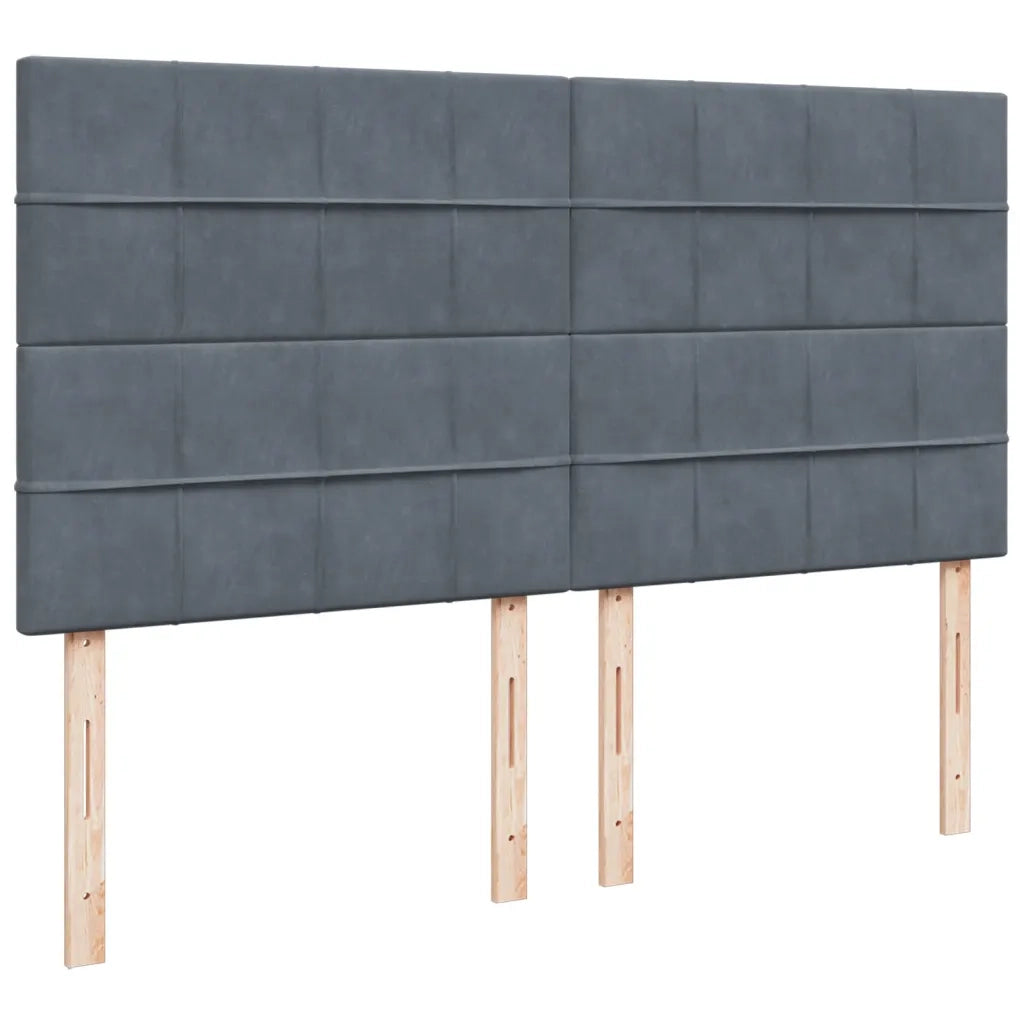 Giroletto a Molle con Materasso Grigio Scuro 180x200 cm Velluto 3290979
