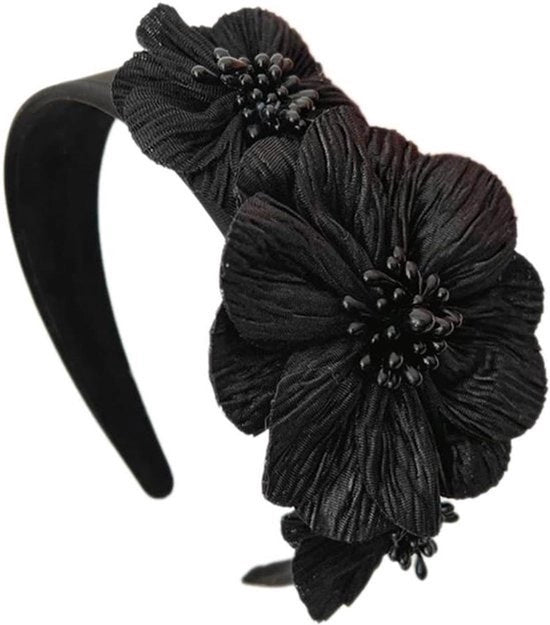 Cintura per capelli con perle - per donne - matrimonio - nero