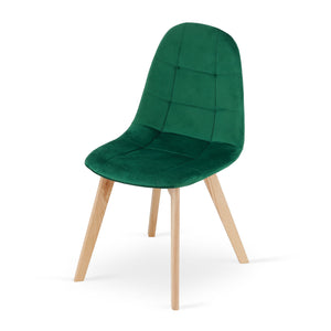 Sedia Valora NUUC in velluto verde scuro, design ergonomico
