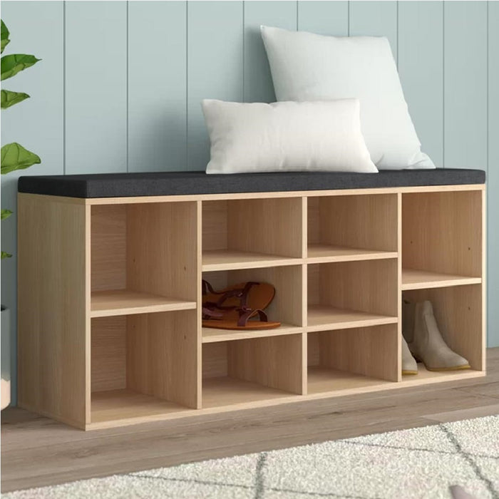 Panca Porta Oggetti Multiuso con Cuscino in Ecopelle 104 x 29.5 H 49cm Beige