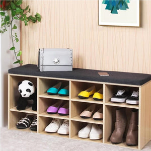 Panca Porta Oggetti Multiuso con Cuscino in Ecopelle 104 x 29.5 H 49cm Beige