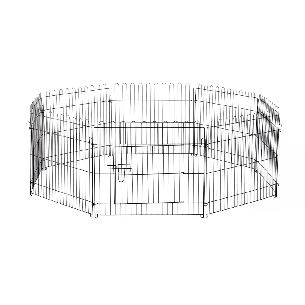 Recinto per Animali Domestici 8 Pannelli ¨C zephmum ¨C 61cm Alto Nero