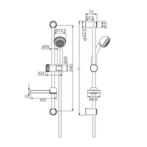 Saliscendi serie star cromato, a 3 getti