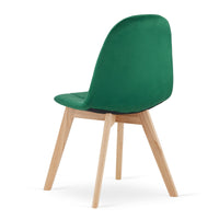 Sedia Valora NUUC in velluto verde scuro, design ergonomico