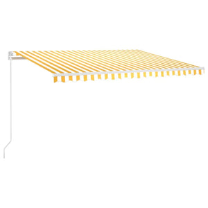 Tenda da Sole Retrattile Manuale e LED 400x300cm Gialla Bianca cod mxl 43688