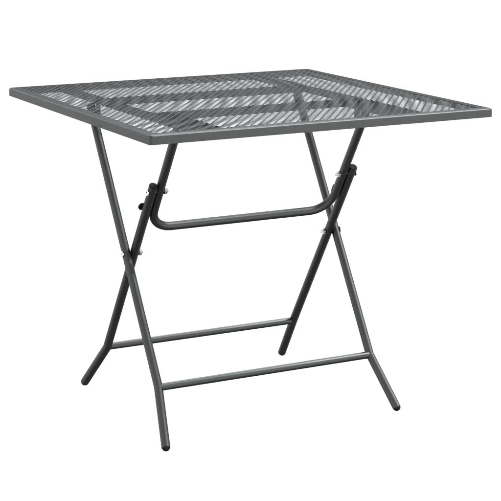 Tavolo da Giardino 80x80x72 cm Rete Metallica Espansa Antracite 317345