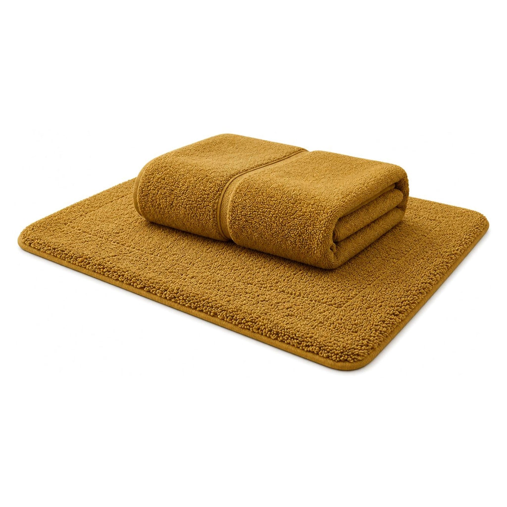 Sanamasa, Telo Bagno Sfumatura Colore Struttura Senape, Giallo Senape