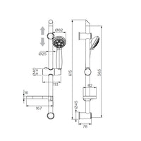 Saliscendi serie tango a 5 getti, cromato