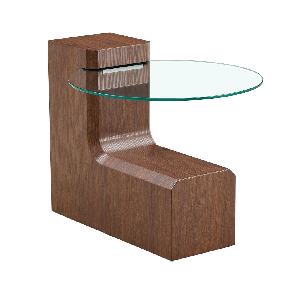 TAVOLINO DA CAFFÈ Set da 2 pezzi rotondo MDF effetto noce bianco marmo vetro