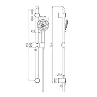 Saliscendi serie edera cromato, a 5 getti