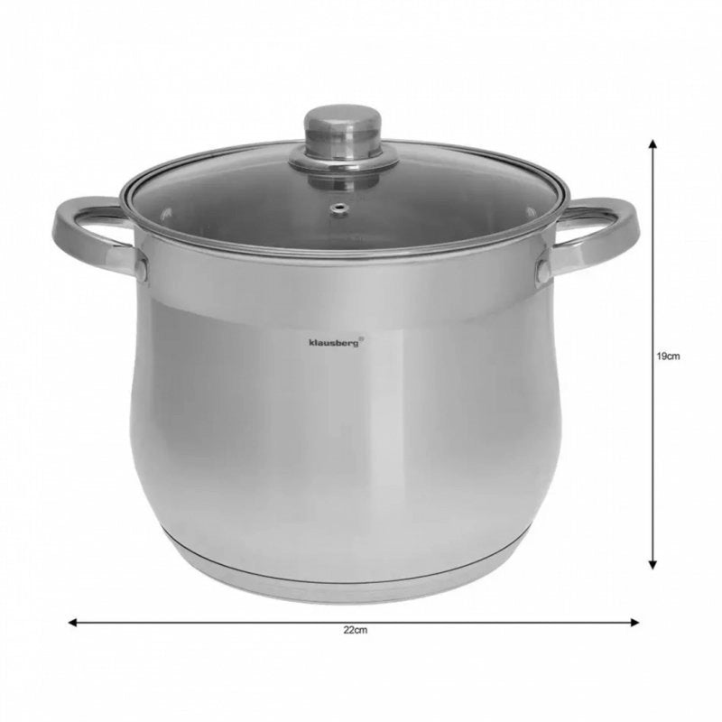 Klausberg KB-7162 Pentola termica in acciaio inox con coperchio 7L