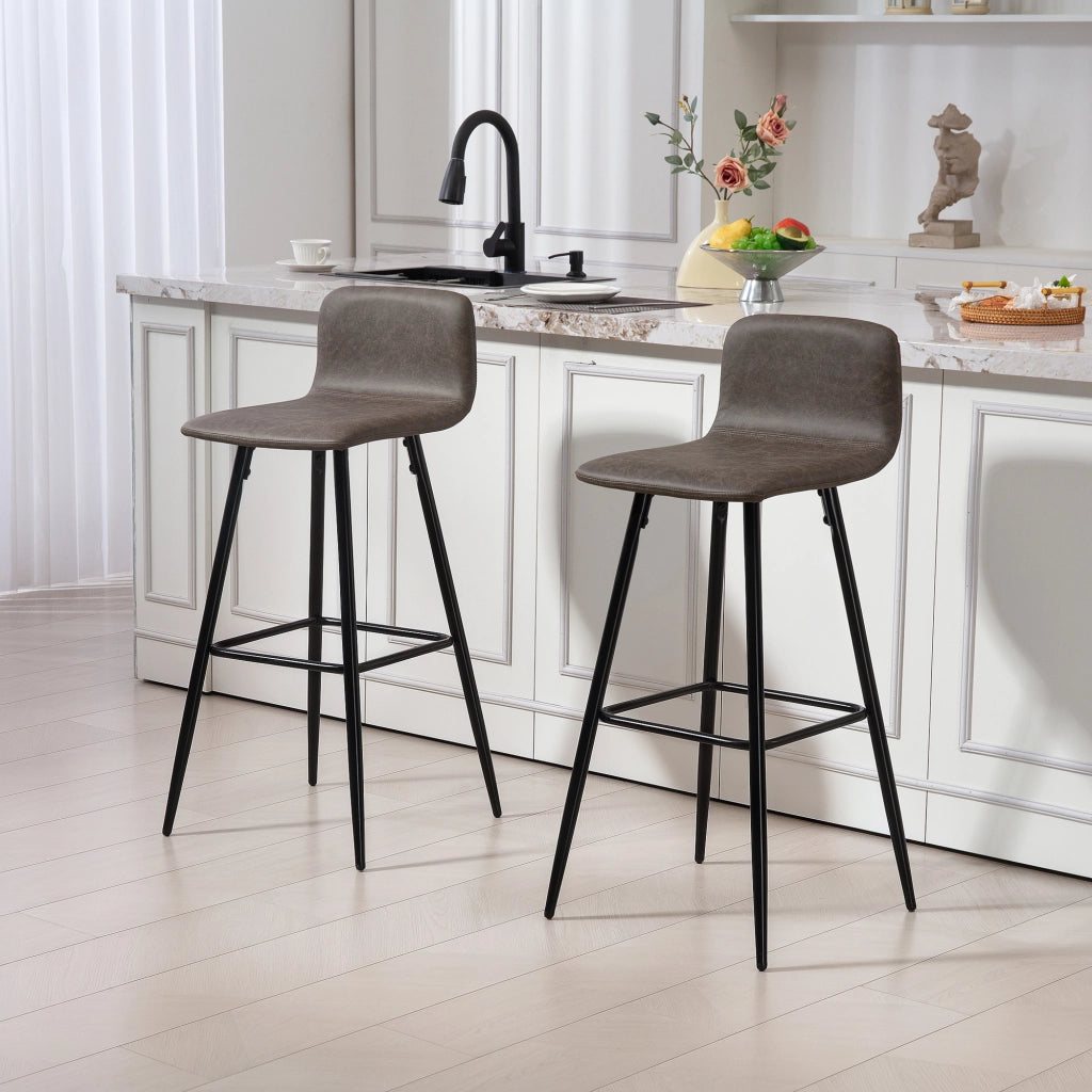 Sgabello Bar con Schienale ¨C Zephmum ¨C Marrone Scuro