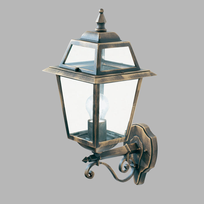 Applique Da Esterno Vintage Nuova Orleans Alluminio Ruggine Vetro 1 Luce E27