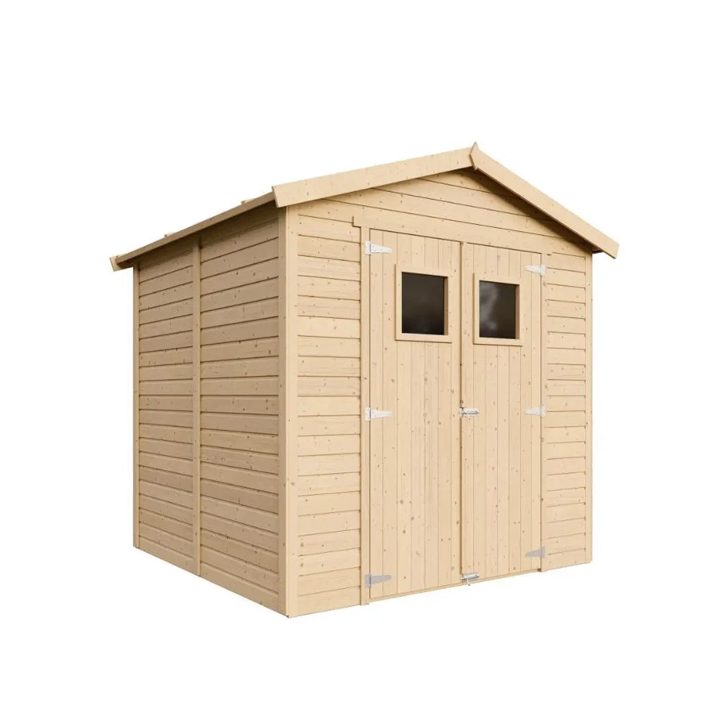 Casa da giardino in legno naturale H228x222x233 cm/4,08 m?²- TIMBELA M351