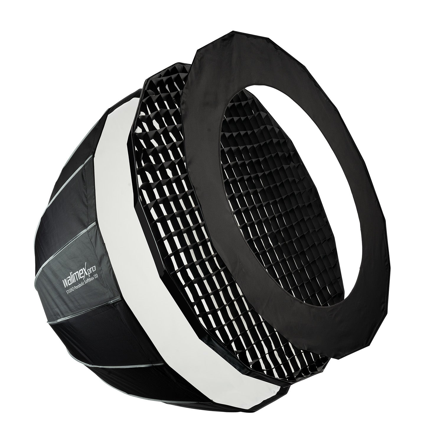 Studio Parabolic Softbox 120cm, ruotabile a 360°, facile da montare grazie alla funzione ombrello, con griglia, maschera, adattatore Bowens e borsa per il trasporto, ideale per ritratti