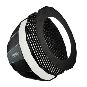 Studio Parabolic Softbox 120cm, ruotabile a 360°, facile da montare grazie alla funzione ombrello, con griglia, maschera, adattatore Bowens e borsa per il trasporto, ideale per ritratti