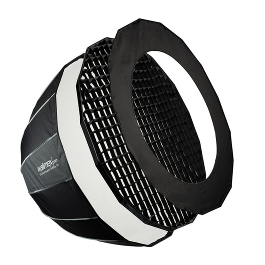 Studio Parabolic Softbox 120cm, ruotabile a 360°, facile da montare grazie alla funzione ombrello, con griglia, maschera, adattatore Bowens e borsa per il trasporto, ideale per ritratti