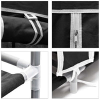 Scarpiera Salvaspazio 10Ripiani 36Paia Struttura Metallo Tessuto TNT 60x30 H150cm Nero