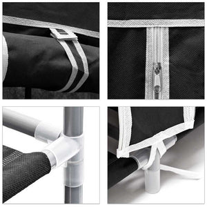 Scarpiera Salvaspazio 10Ripiani 36Paia Struttura Metallo Tessuto TNT 60x30 H150cm Nero