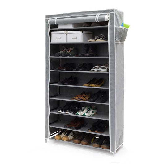 Scarpiera Salvaspazio XXL 45Paia Struttura Metallo e Tessuto TNT 90x30 H160cm Grigio