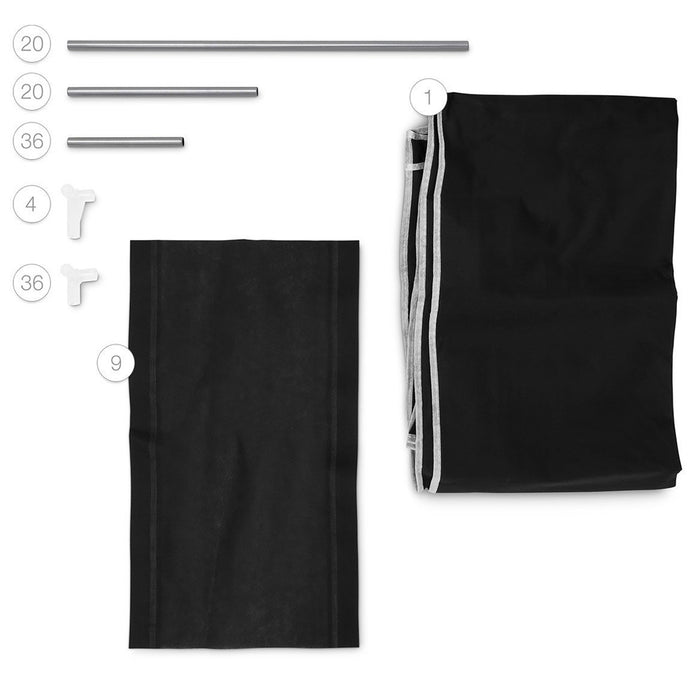 Scarpiera Salvaspazio 10Ripiani 36Paia Struttura Metallo Tessuto TNT 60x30 H150cm Nero