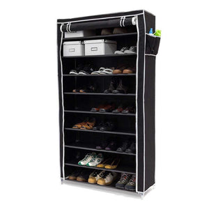 Scarpiera Salvaspazio XXL 45Paia Struttura Metallo e Tessuto TNT 90x30 H160cm Nero