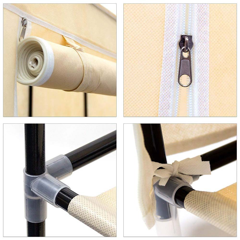 Scarpiera Salvaspazio XXL 45Paia Struttura Metallo e Tessuto TNT 90x30 H160cm Beige