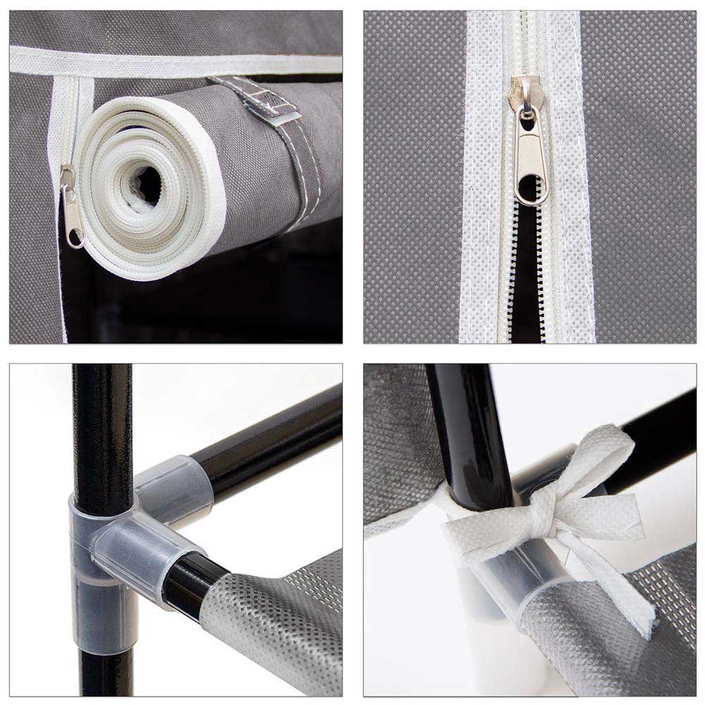 Scarpiera Salvaspazio XXL 45Paia Struttura Metallo e Tessuto TNT 90x30 H160cm Grigio