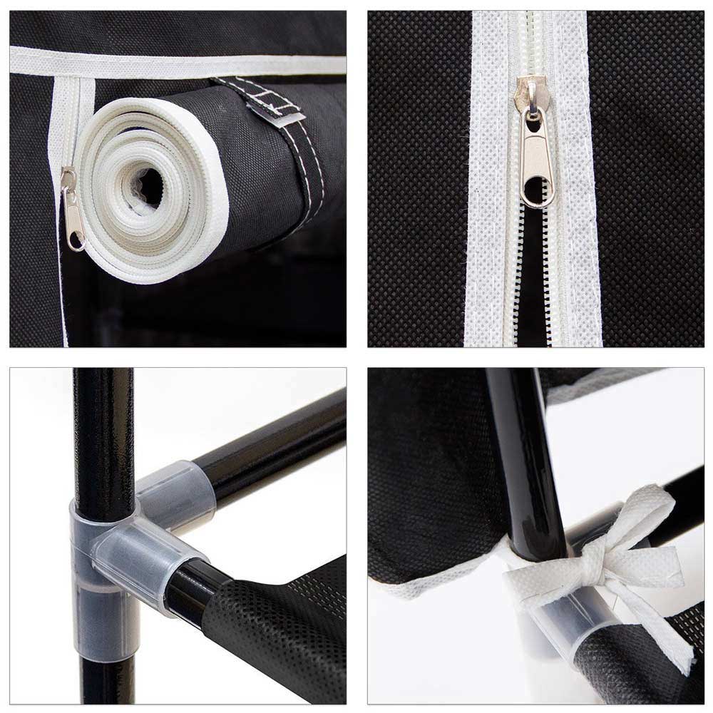 Scarpiera Salvaspazio XXL 45Paia Struttura Metallo e Tessuto TNT 90x30 H160cm Nero