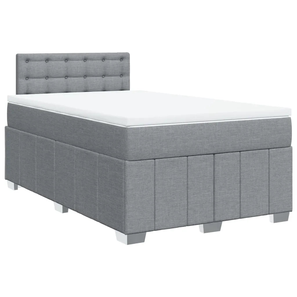 Giroletto a Molle con Materasso Grigio Chiaro 120x200cm Tessuto 3289349