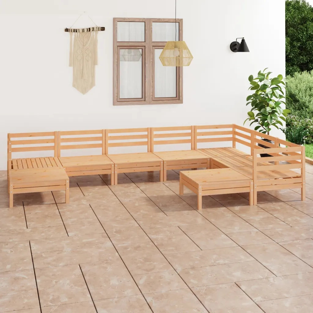 Set Divani da Giardino 9 pz in Legno Massello di Pino cod mxl 36632