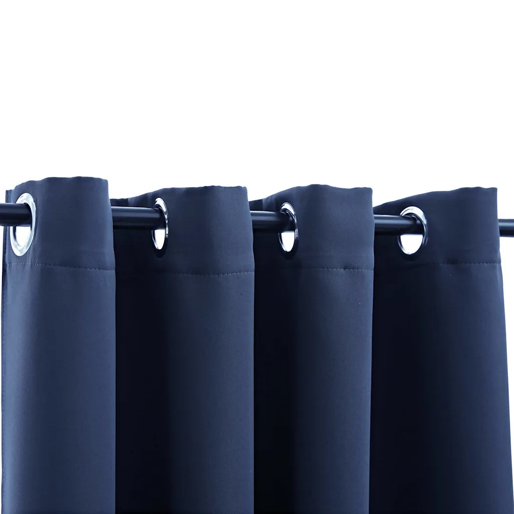 Tende Oscuranti con Anelli in Metallo 2 pz Blu 140x175 cm cod mxl 62501