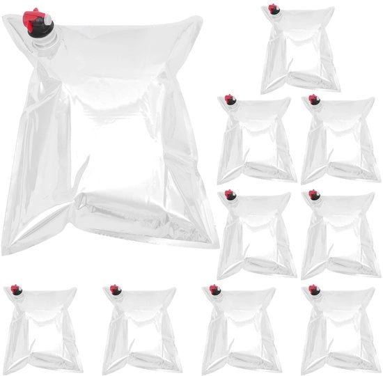 Contenitore per vino riutilizzabile 10 pezzi - 5 litri - Borse per liquidi - Sacchetti di stoccaggio per bevande - Borse metalliche - Utilizzo pratico - Contenitori per bevande