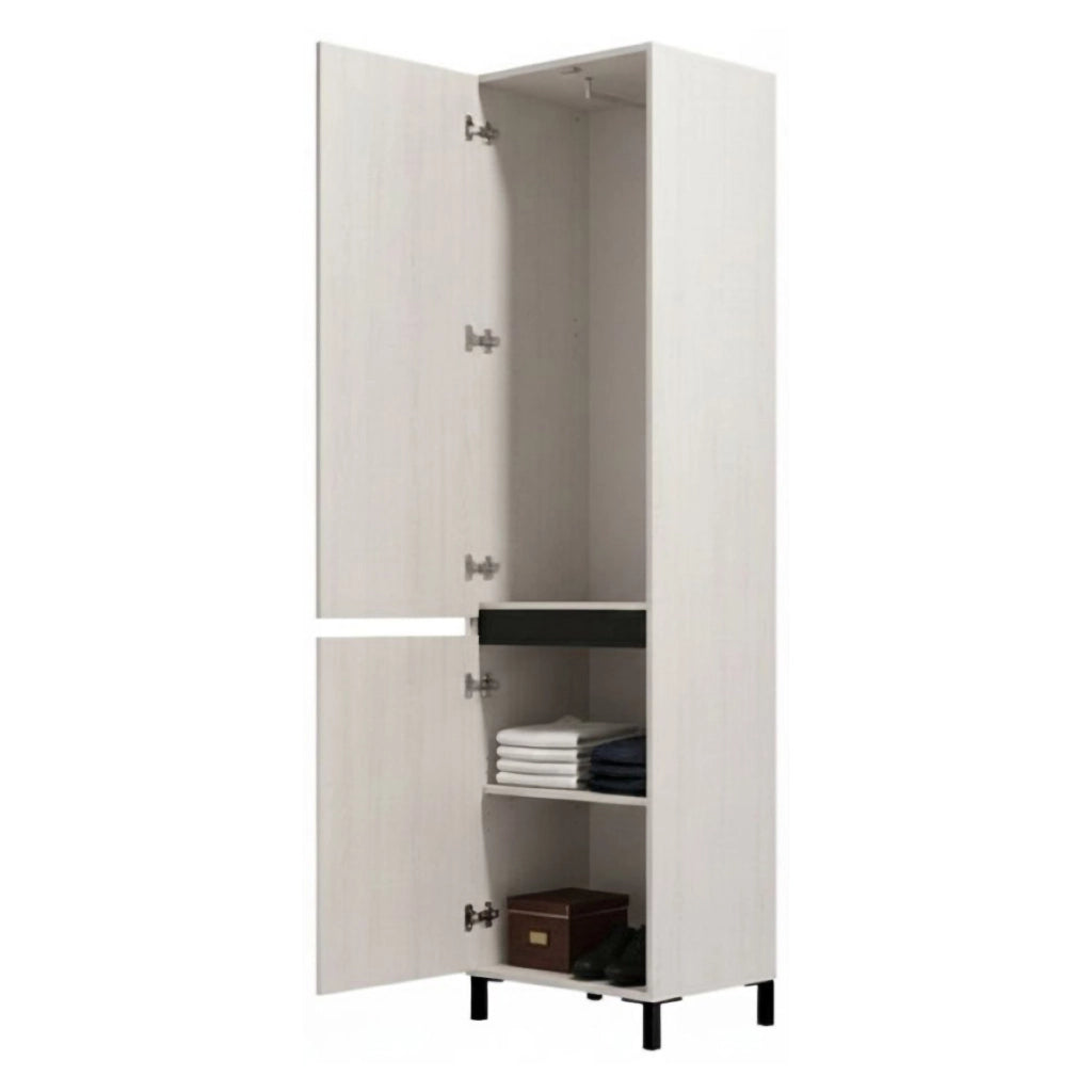 Armadio Camera da Letto Monta, Guardaroba 2 Ante Appendiabiti, 54.5x205.5h cm Bianco