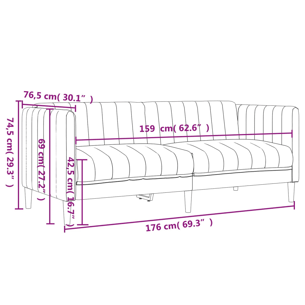 Divano a 2 Posti-Sofa 2 Posti Grigio Chiaro in Tessuto 734319