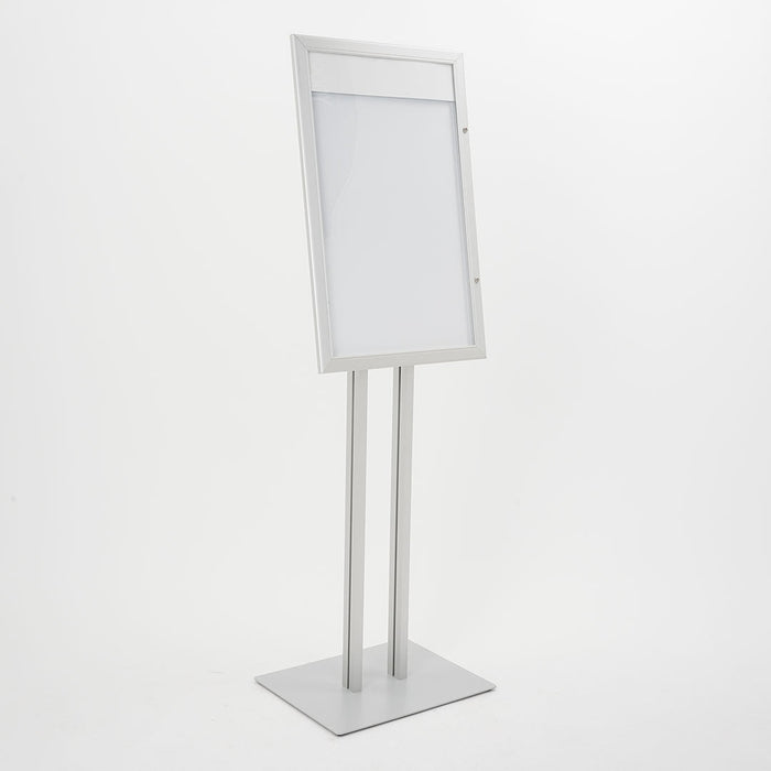 Espositore a Leggio con Piantana 51,4x79 cm in Alluminio Porta Menù Silver