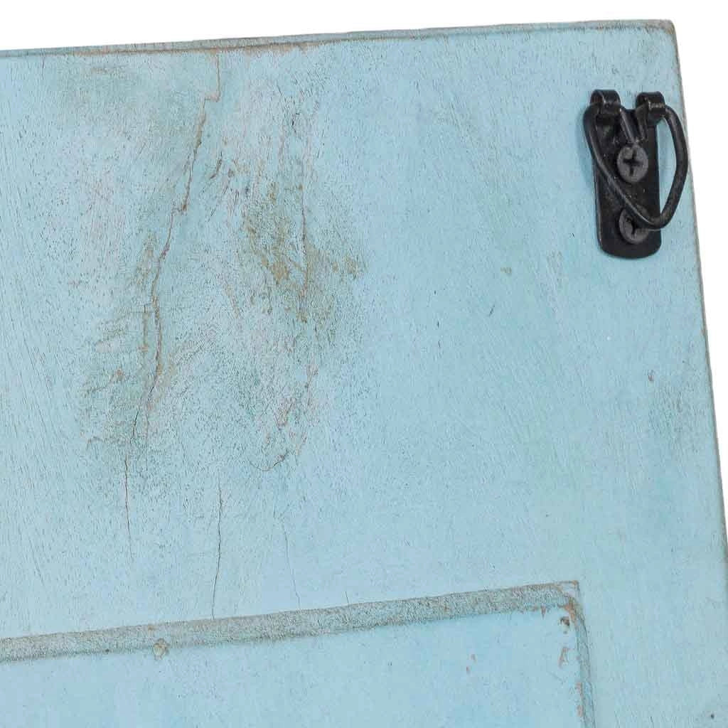 Specchio in legno blu 28x3x48 cm